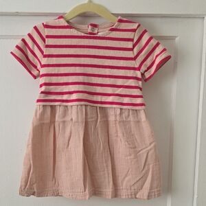Petit Bateau French Dress - Striped Pink and Cream
